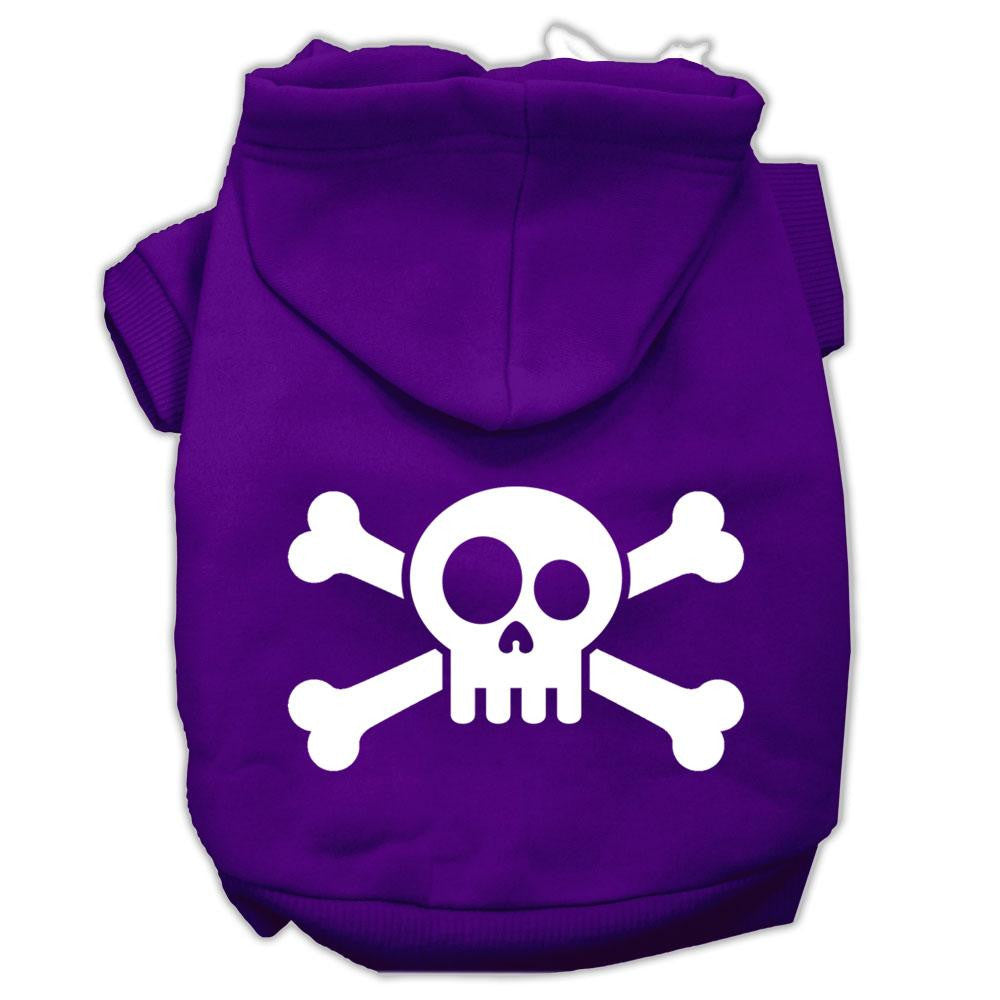 Skull Crossbone Screen Print Pet Hoodies Purple Size XS (8)