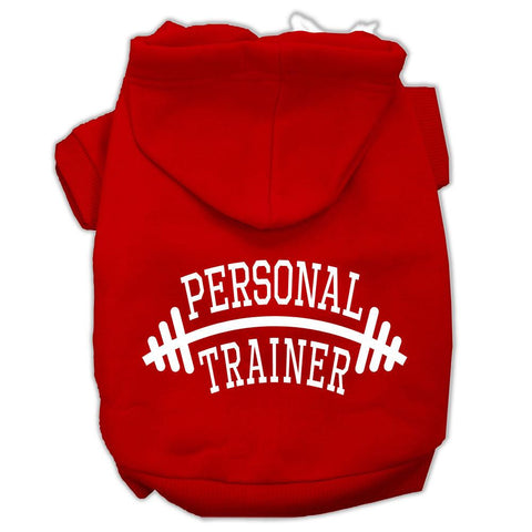 Personal Trainer Screen Print Pet Hoodies Red Size Lg (14)