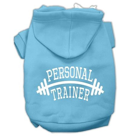 Personal Trainer Screen Print Pet Hoodies Baby Blue Size XL (16)