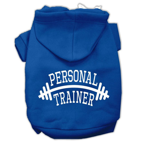 Personal Trainer Screen Print Pet Hoodies Blue Size XL (16)