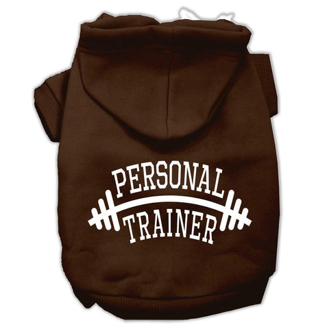 Personal Trainer Screen Print Pet Hoodies Brown Size XS (8)