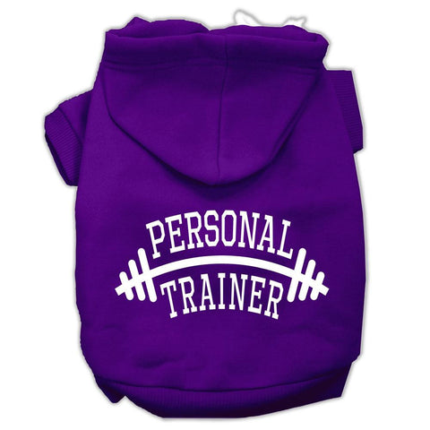 Personal Trainer Screen Print Pet Hoodies Purple Size XS (8)