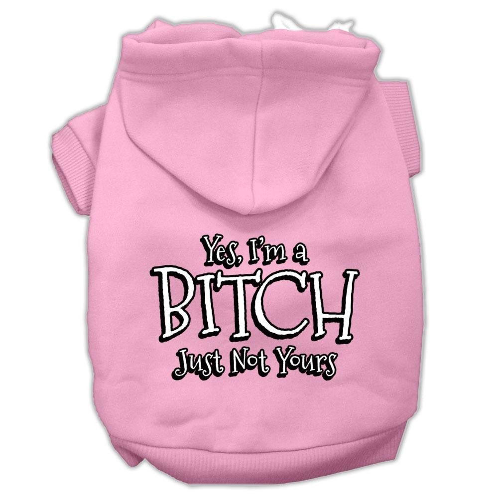 Yes Im a Bitch Just not Yours Screen Print Pet Hoodies Light Pink Size XXL (18)