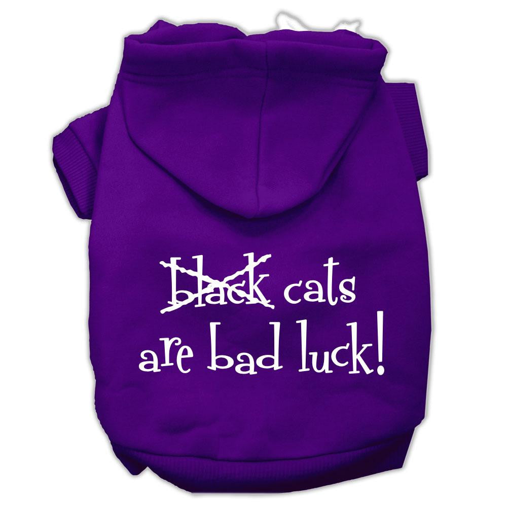 Black Cats are Bad Luck Screen Print Pet Hoodies Purple Size XL (16)