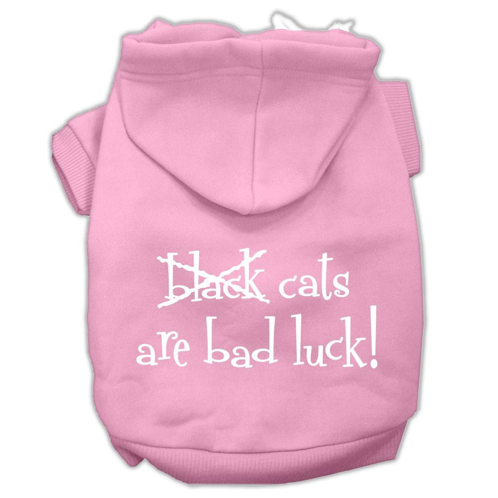 Black Cats are Bad Luck Screen Print Pet Hoodies Light Pink Size XXL (18)