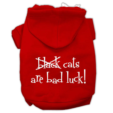 Black Cats are Bad Luck Screen Print Pet Hoodies Red Size XXXL(20)