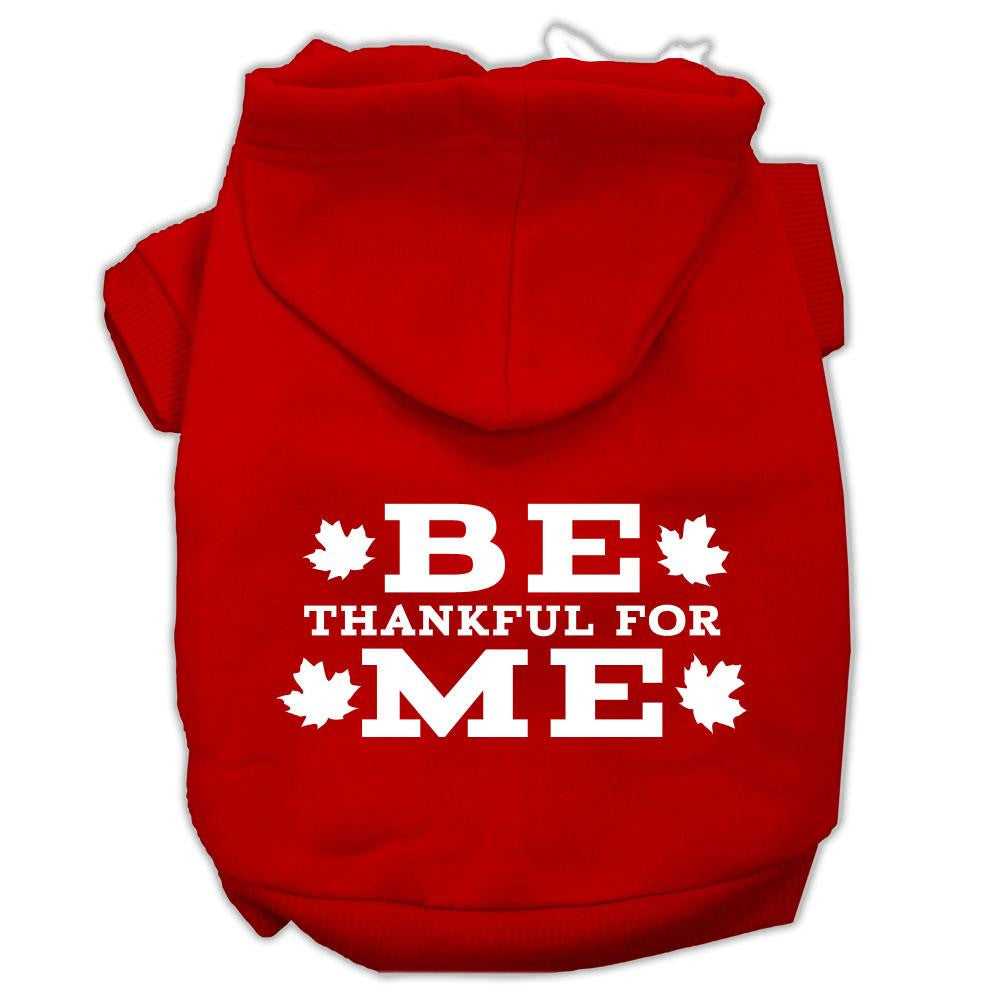 Be Thankful for Me Screen Print Pet Hoodies Red Size M (12)