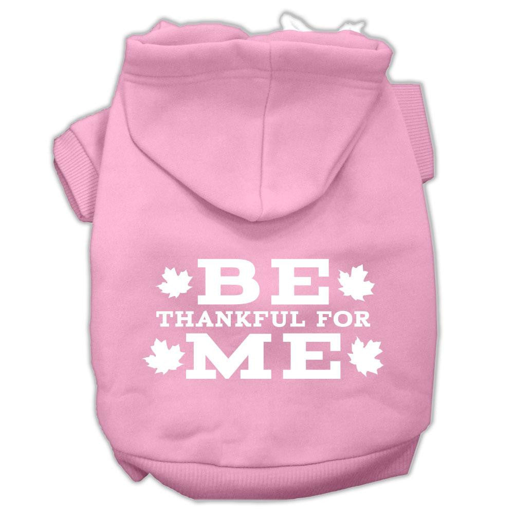 Be Thankful for Me Screen Print Pet Hoodies Light Pink Size XXXL(20)