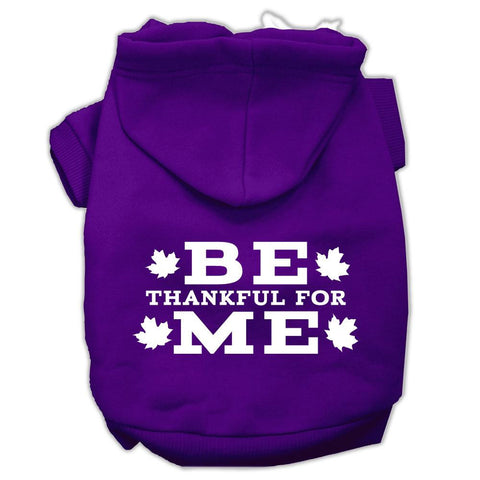 Be Thankful for Me Screen Print Pet Hoodies Purple Size XXXL(20)