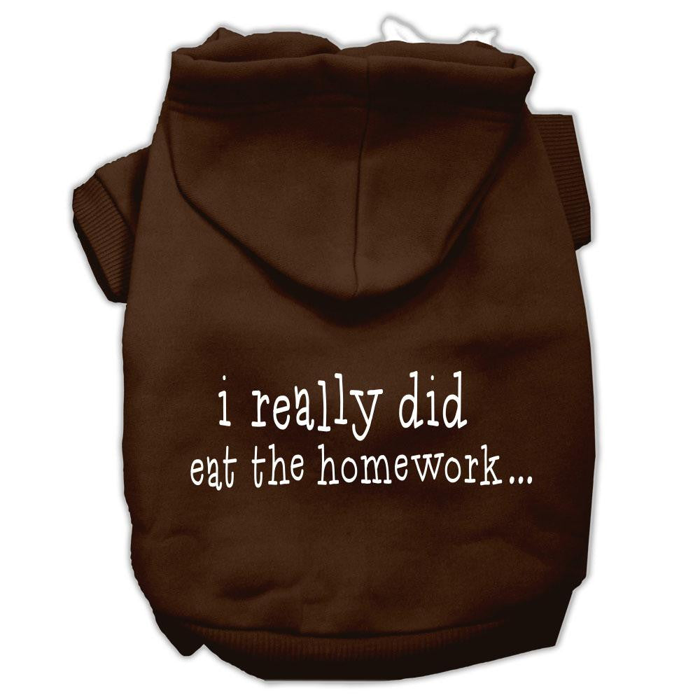 I really did eat the Homework Screen Print Pet Hoodies Brown Size M (12)