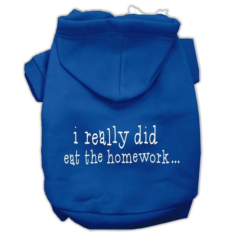 I really did eat the Homework Screen Print Pet Hoodies Blue Size XS (8)