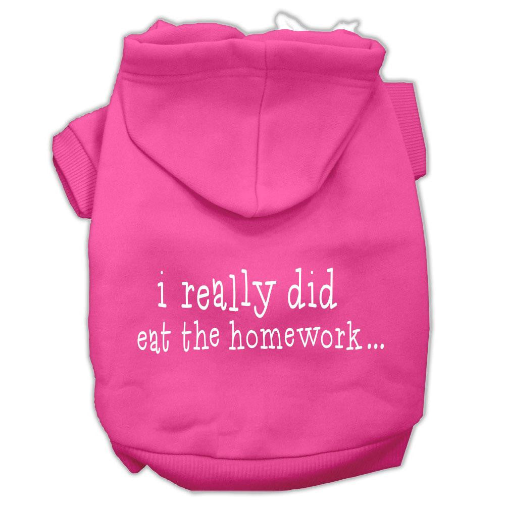 I really did eat the Homework Screen Print Pet Hoodies Bright Pink Size XS (8)