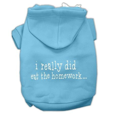 I really did eat the Homework Screen Print Pet Hoodies Baby Blue Size XXL (18)