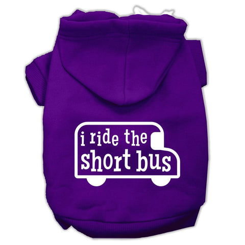 I ride the short bus Screen Print Pet Hoodies Purple Size XL (16)