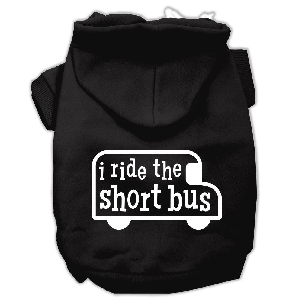 I ride the short bus Screen Print Pet Hoodies Black Size XS (8)