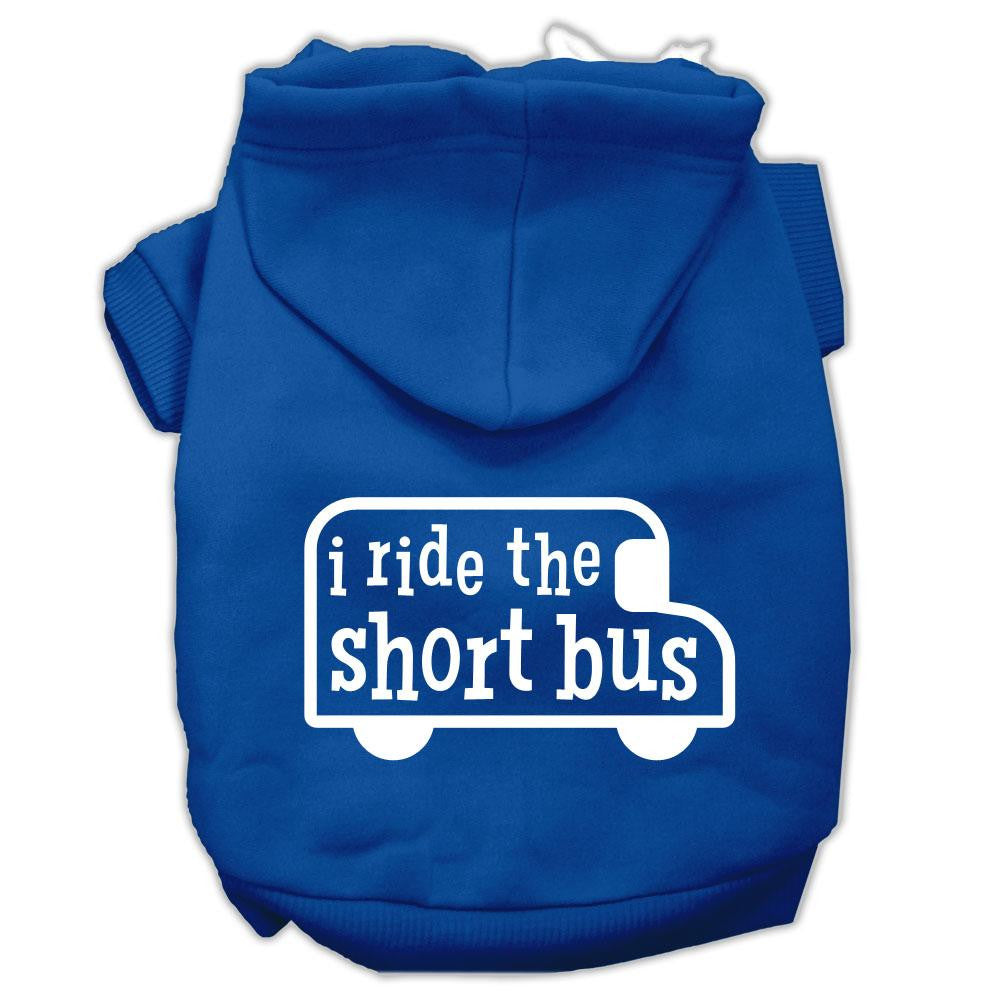 I ride the short bus Screen Print Pet Hoodies Blue Size XS (8)