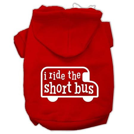 I ride the short bus Screen Print Pet Hoodies Red Size XS (8)