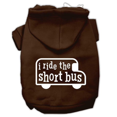 I ride the short bus Screen Print Pet Hoodies Brown Size XXXL(20)