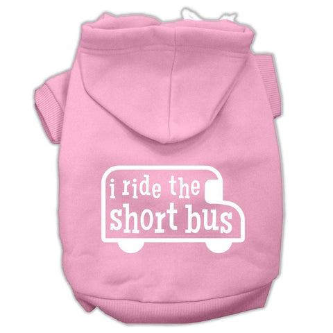 I ride the short bus Screen Print Pet Hoodies Light Pink Size XXXL(20)