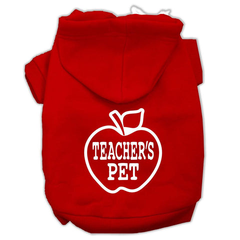 Teachers Pet Screen Print Pet Hoodies Red Size L (14)