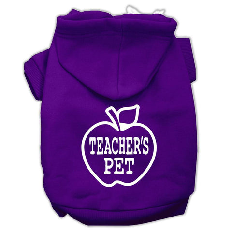 Teachers Pet Screen Print Pet Hoodies Purple Size XL (16)