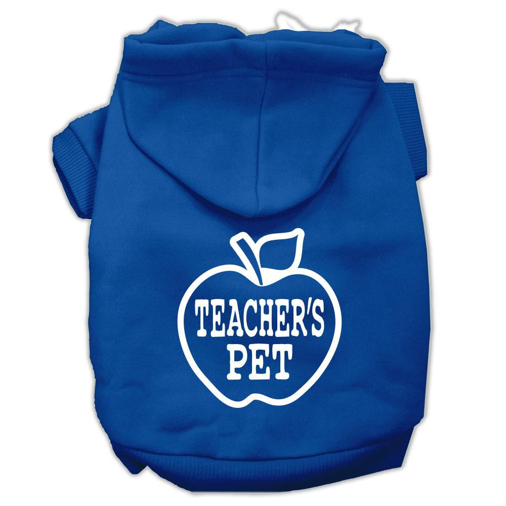 Teachers Pet Screen Print Pet Hoodies Blue Size XS (8)