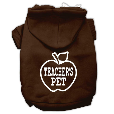 Teachers Pet Screen Print Pet Hoodies Brown Size XS (8)