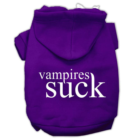 Vampires Suck Screen Print Pet Hoodies Purple Size L (14)