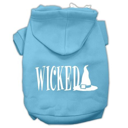 Wicked Screen Print Pet Hoodies Baby Blue Size M (12)