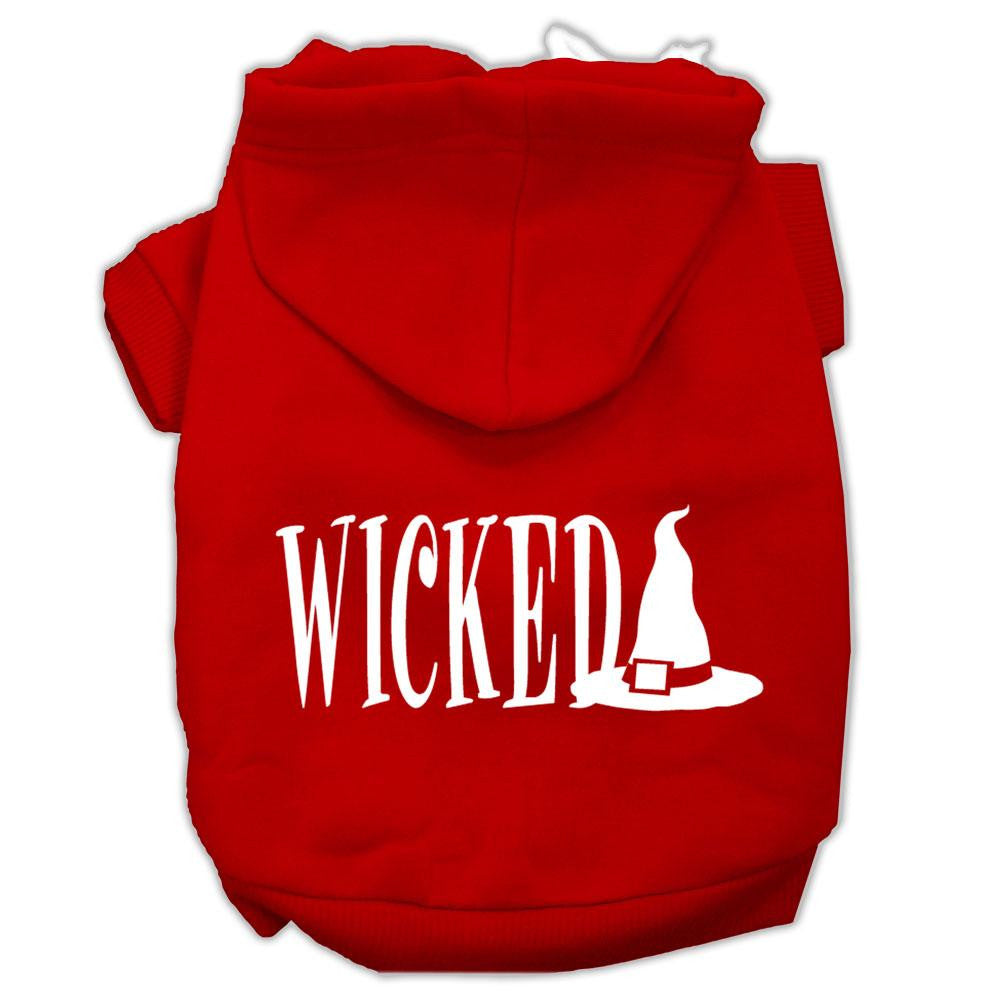 Wicked Screen Print Pet Hoodies Red Size S (10)