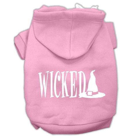 Wicked Screen Print Pet Hoodies Light Pink Size XL (16)