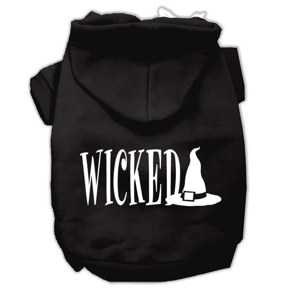 Wicked Screen Print Pet Hoodies Black Size XS (8)