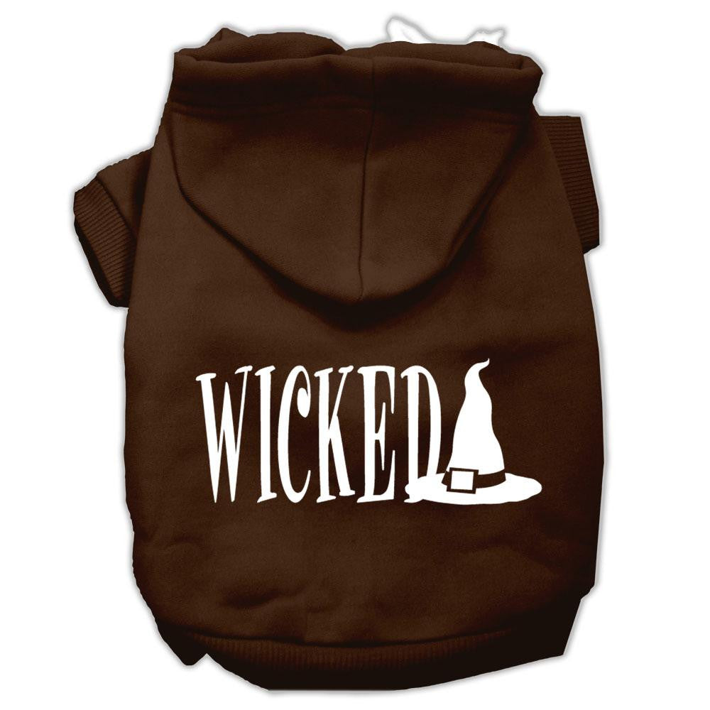 Wicked Screen Print Pet Hoodies Brown Size XS (8)