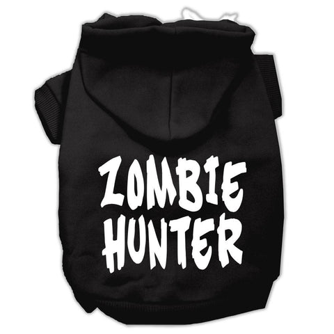 Zombie Hunter Screen Print Pet Hoodies Black Size L (14)