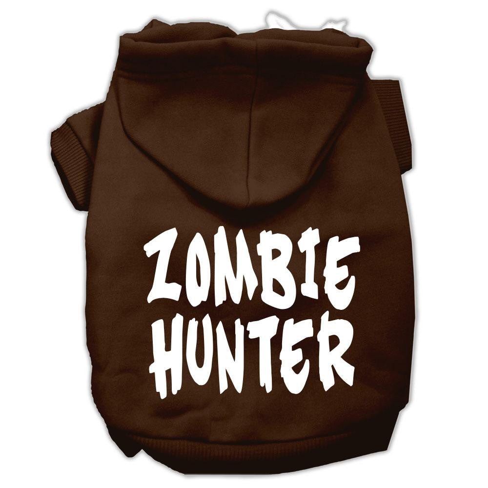 Zombie Hunter Screen Print Pet Hoodies Brown Size Lg (14)