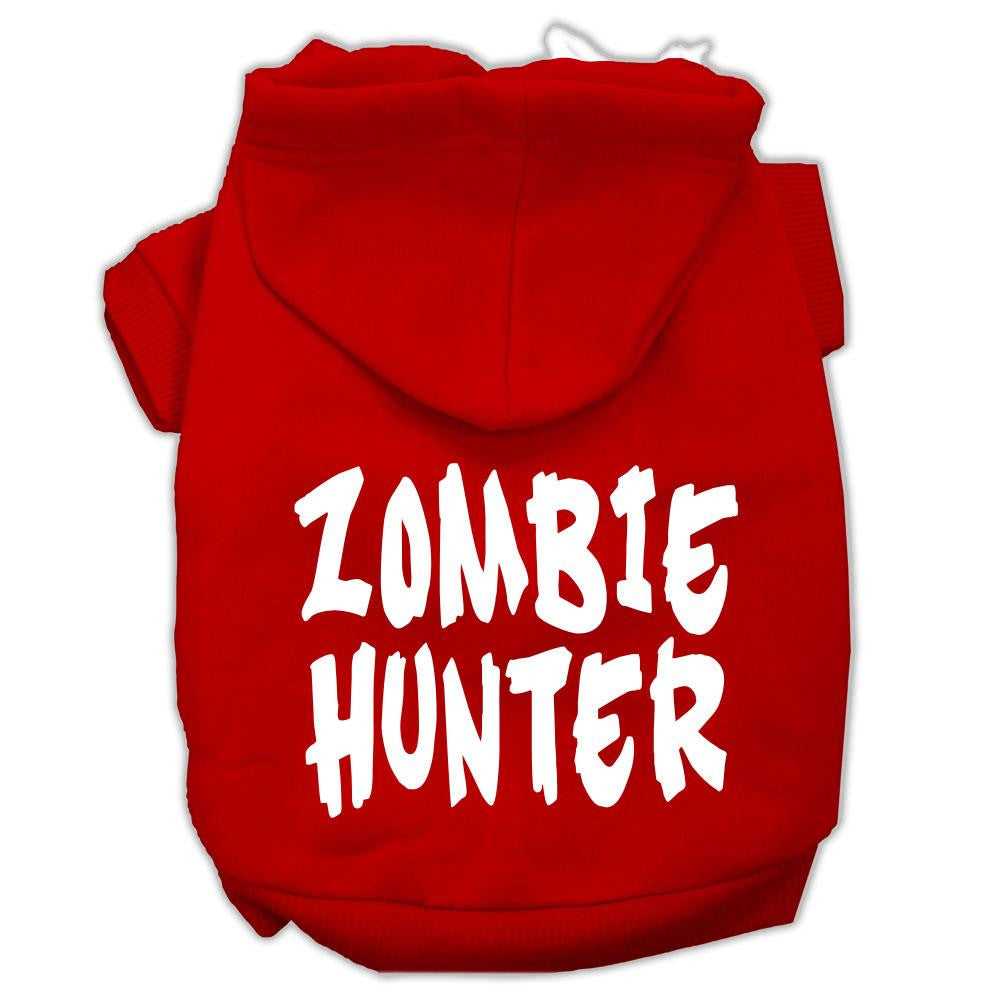 Zombie Hunter Screen Print Pet Hoodies Red Size L (14)