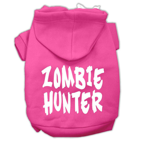 Zombie Hunter Screen Print Pet Hoodies Bright Pink Size XXL (18)