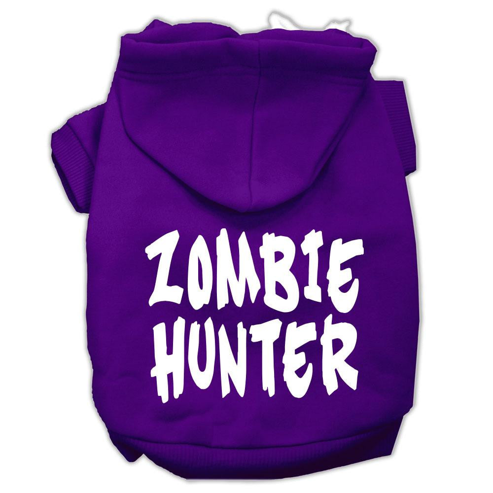 Zombie Hunter Screen Print Pet Hoodies Purple Size XXXL(20)