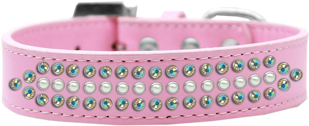 Ritz Pearl and AB Crystal Dog Collar Light Pink Size 14