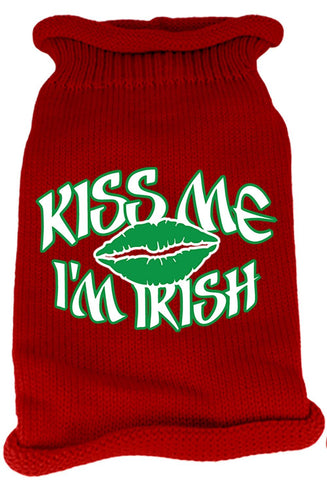 Kiss Me Im Irish Screen Print Knit Pet Sweater