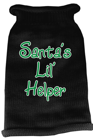 Santas Lil Helper Screen Print Knit Pet Sweater LG Black