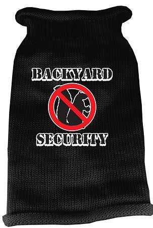 Back Yard Security Screen Print Knit Pet Sweater MD Black