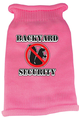 Back Yard Security Screen Print Knit Pet Sweater XS Pink