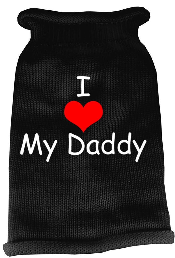 I Heart Daddy Screen Print Knit Pet Sweater MD Black