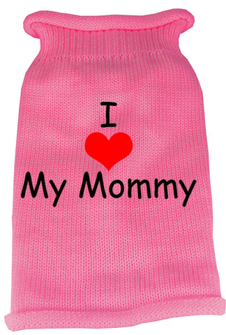 I Heart Mommy Screen Print Knit Pet Sweater LG Pink