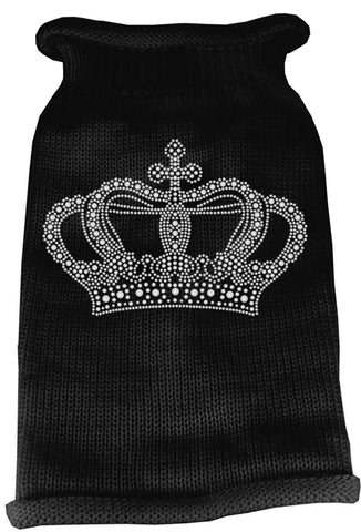 Crown Rhinestone Knit Pet Sweater MD Black