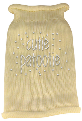 Cutie Patootie Rhinestone Knit Pet Sweater MD Cream