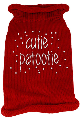 Cutie Patootie Rhinestone Knit Pet Sweater MD Red