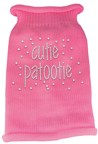 Cutie Patootie Rhinestone Knit Pet Sweater XS Pink