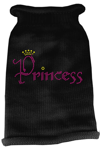 Princess Rhinestone Knit Pet Sweater MD Black